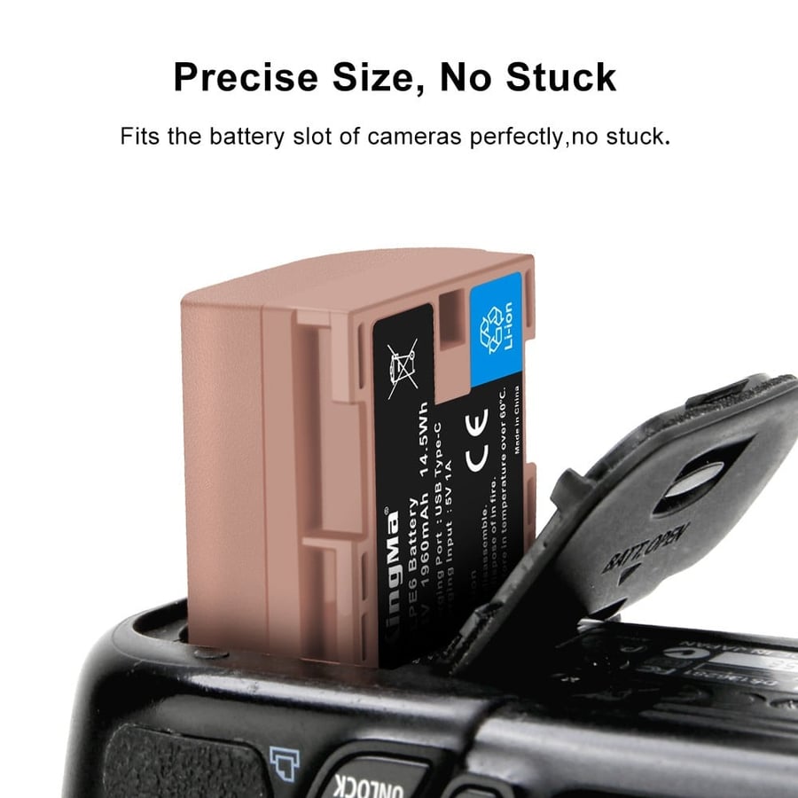 KingMa LP-E6 USB-C Rechargeable Battery For Canon EOS