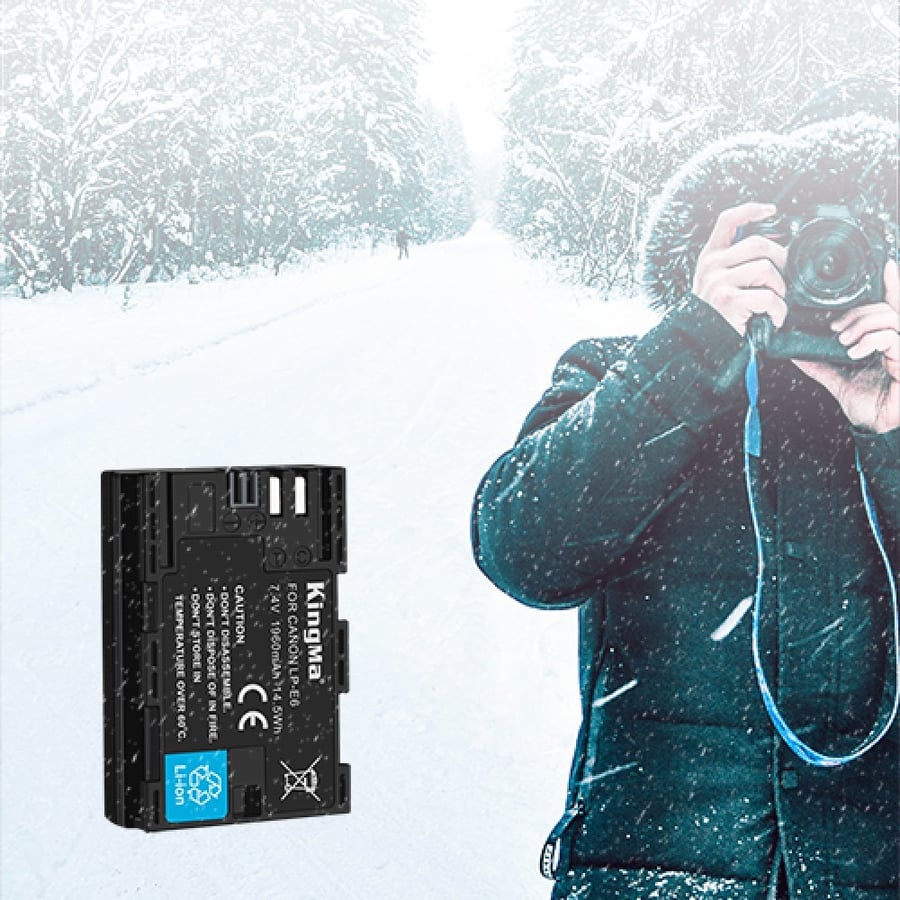 KingMa LP-E6 2-Pack Battery and LCD Dual Charger Kit for Canon EOS R6 R5 5D4 80D 5D2 5D3 70D 60D