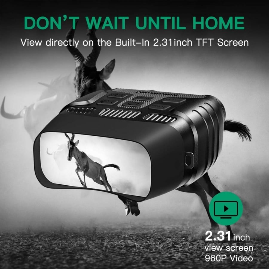 K&F Concept Infrared Night Vision Binoculars 2.31" TFT LCD Screen ,4x digital zoom, 3W 850NM binoculars