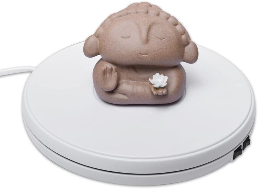 White Rotating Turntable Display Stand with LED, 12 Inch / 30cm