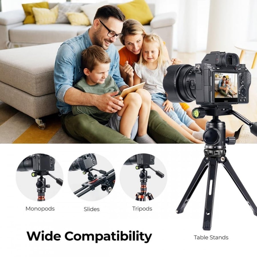 K&F Concept BH-26 360 Degree 26mm Panoramic Ball Head Mount with QR Quick Release Plate, 1/4" Bolt and 8kg Max Load