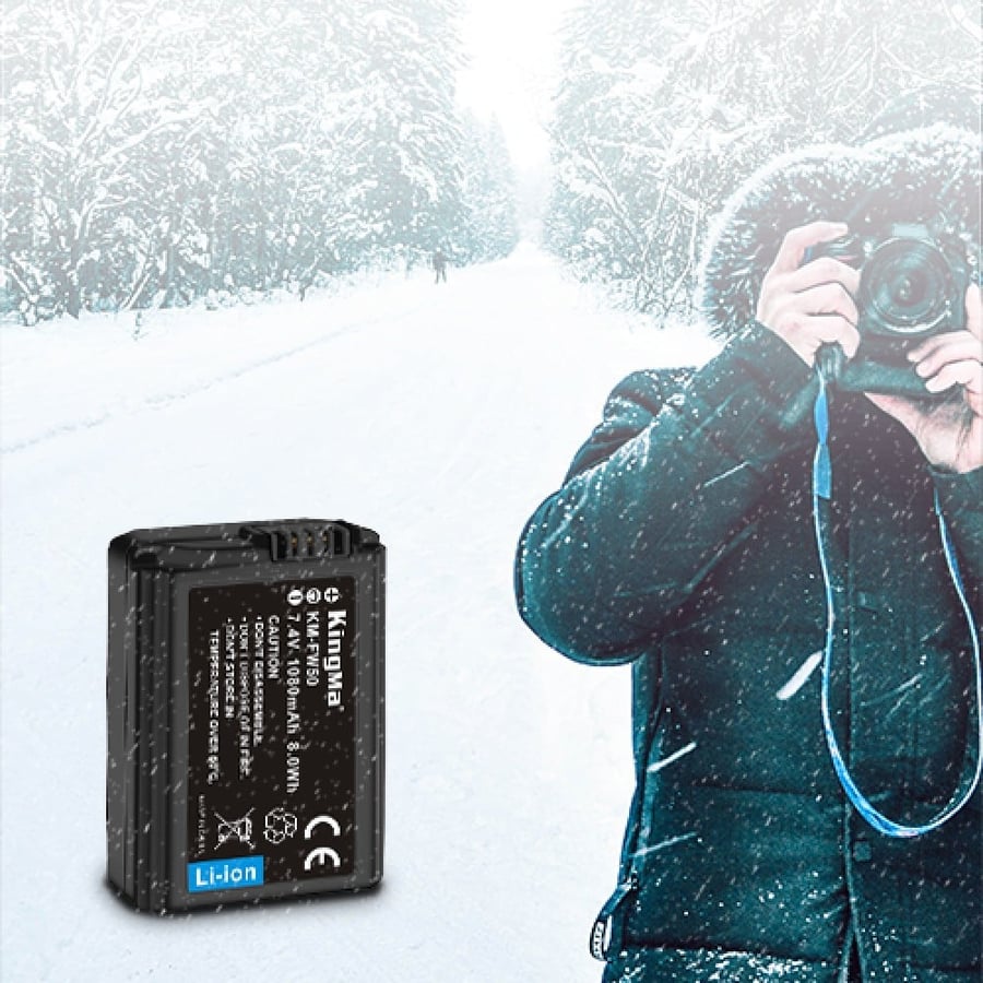 KingMa NP-FW50 2-Pack Battery and LCD Dual Charger Kit for Sony A7 A7R2 A7M2 A6300 A6000 A5000