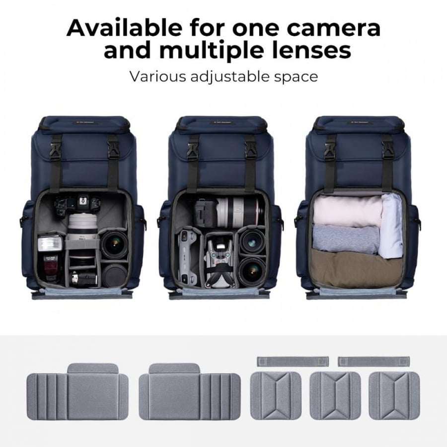 K&F Concept Camera Backpack Bag 25L with Laptop Compartment, Blue
