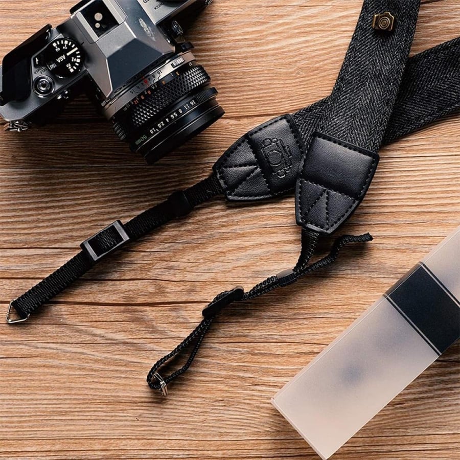 K&F Concept Retro Camera Shoulder Straps, Adjustable Neck Strap Suitable for All Slr Cameras, Classic Black Woven