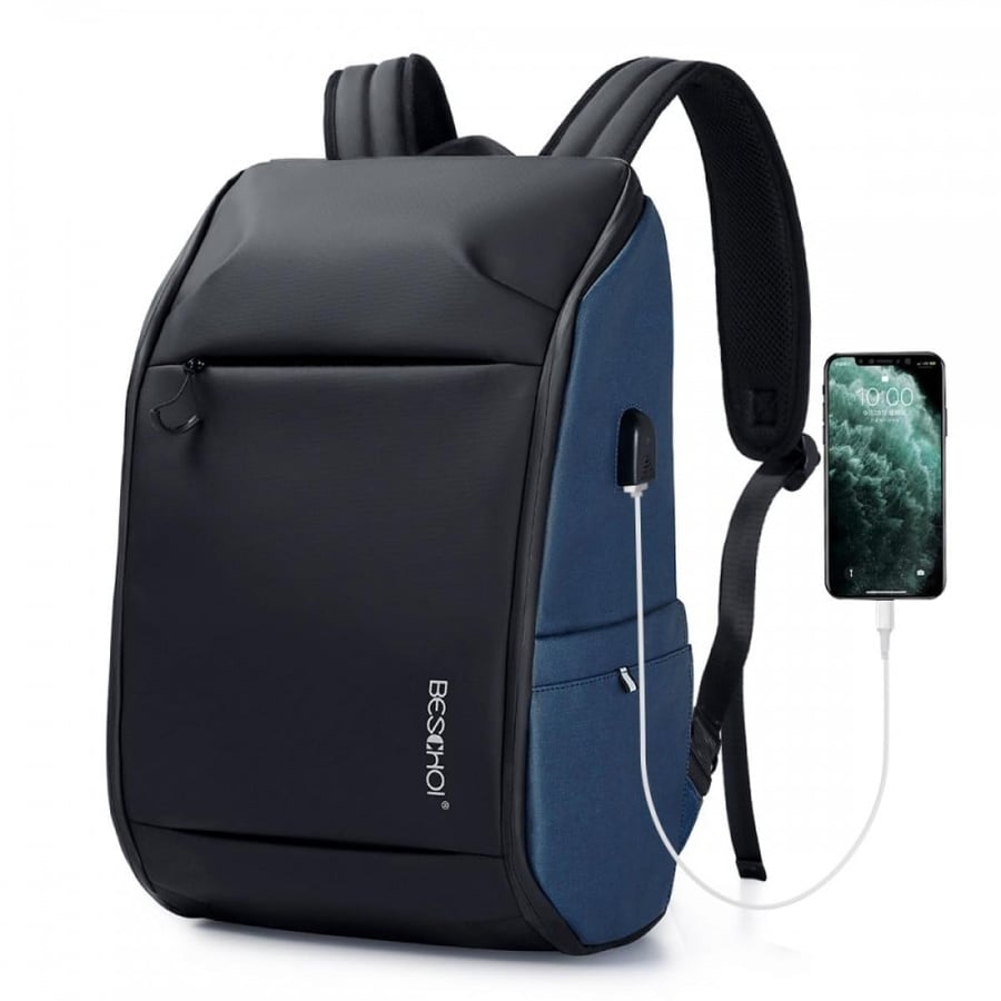 Beschoi Laptop Backpack, Business Waterproof Anti Theft Durable Backpack with USB Port Charging Fits for 17.3 Inch Laptop