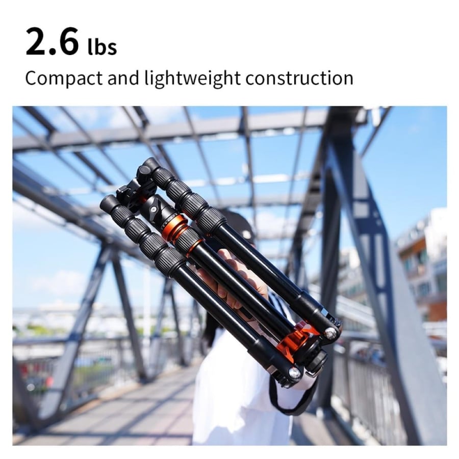 K&F Concept Camera Tripods, Lightweight Compact Tripod Monopod with 360 Degree Ball Head, Quick Release Plate, Detachable Monopod 8KG Load Capacity for SLR DSLR Camera