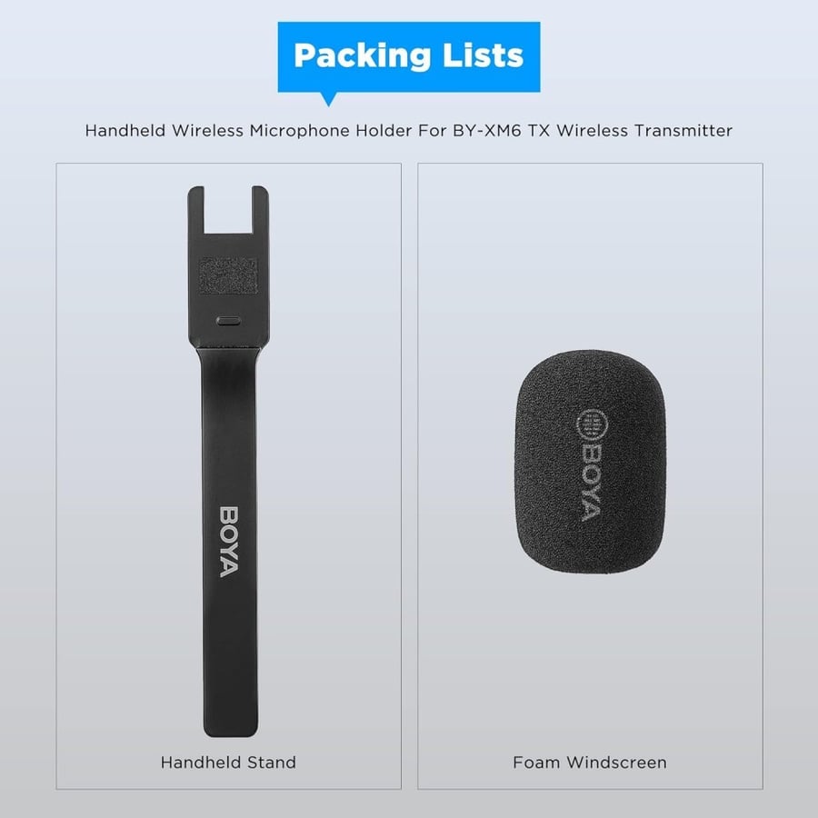 BOYA BY-XM6 HM Wireless Microphone Handheld Holder for BY-XM6 S1/S2/S3/S4/S5/S6/K1/K2/K3/K4/K5/K6 Transmitter