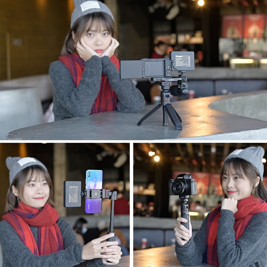 KingMa Extendable Selfie Stick Tripod Vlogging Handle Grip for Smartphone Camera Vlogging