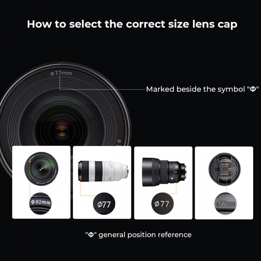 K&F Concept 49mm Lens Cap + 2pcs Vacuum Cleaning Cloth + Digital Camera Anti-lost String (4 in 1 Set)