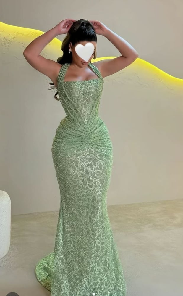فستان نسائي سهره راقي جذاب لون عشبي LEBCY TRAND