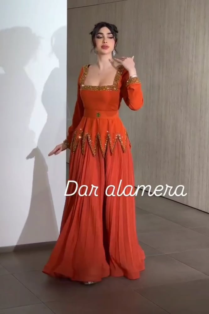 فستان نسائي سهره جذااااب لون برتقالي Mango