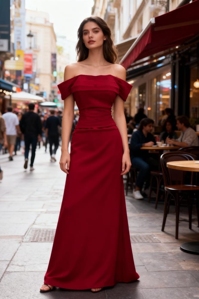 فستان نسائي ناعم لون احمر غامق Dior
