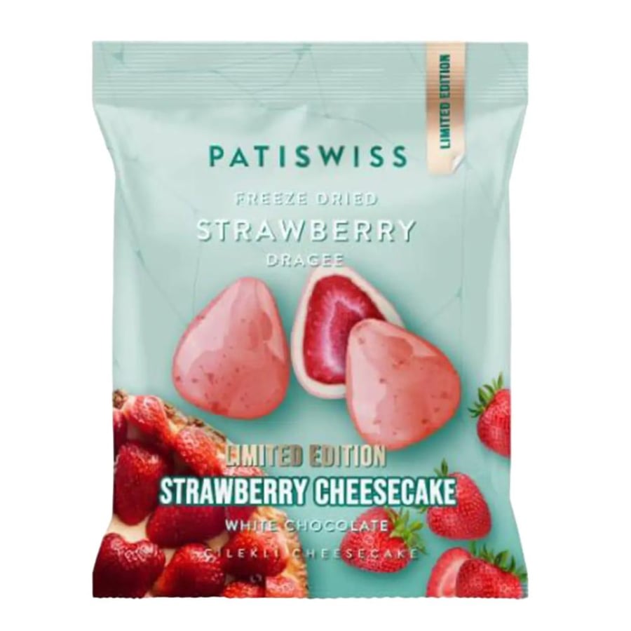 Swiss pastry with freeze-dried strawberry