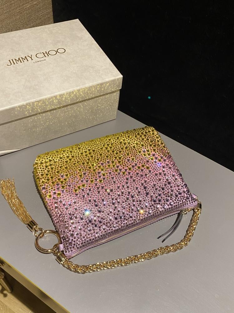 Jimmy Choo Crystal Embellished Pouch Bag