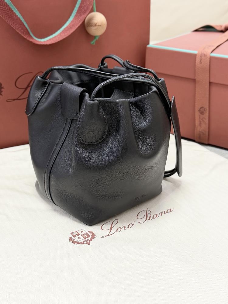 Loro Piana Bale Softy Drawstring Bucket Bag