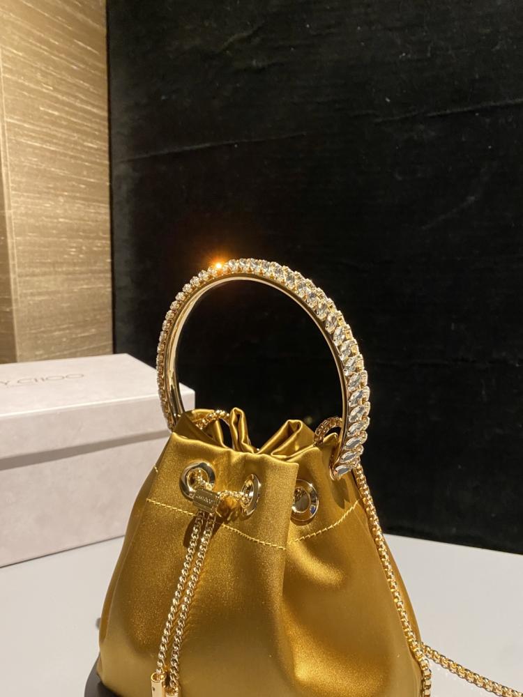 Jimmy Choo Bon Bon Satin & Crystal Embellished Bucket Bag Collection