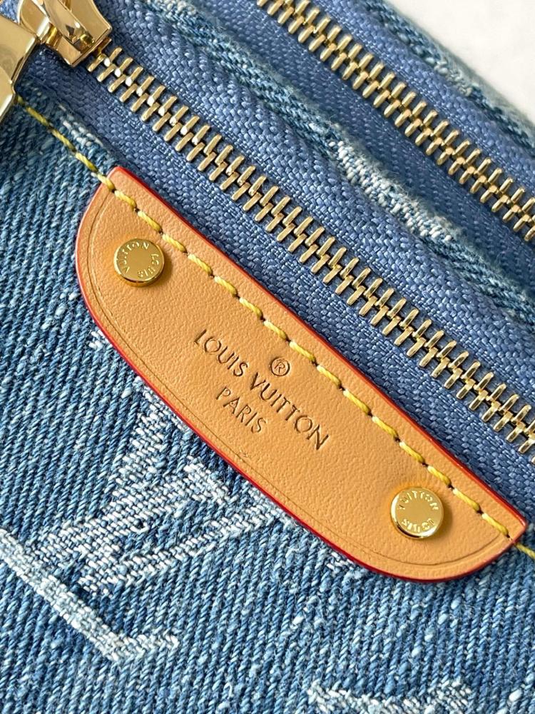 LV Denim Monogram Compact Bag 17cm