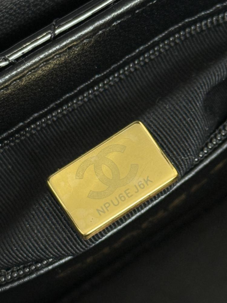 Chanel Mini Kelly Top Handle Quilted Patent Leather Bag