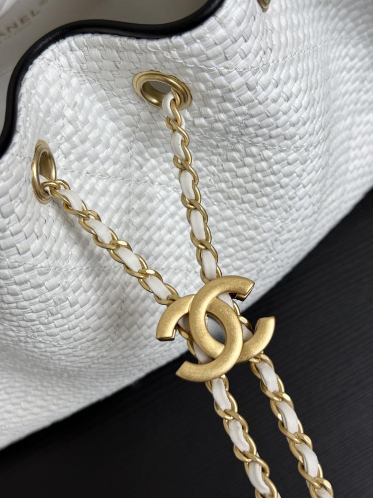 Chanel Quilted Drawstring Tote Bag