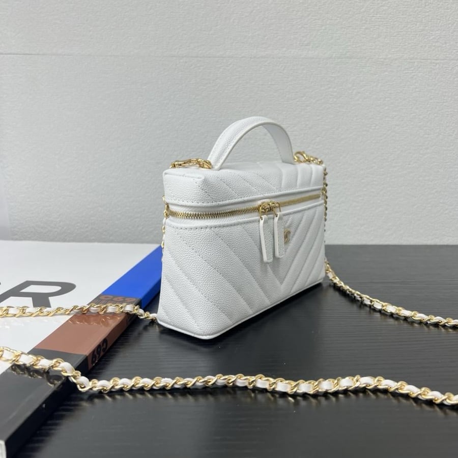 Chanel Quilted Grained Leather Vanity Case