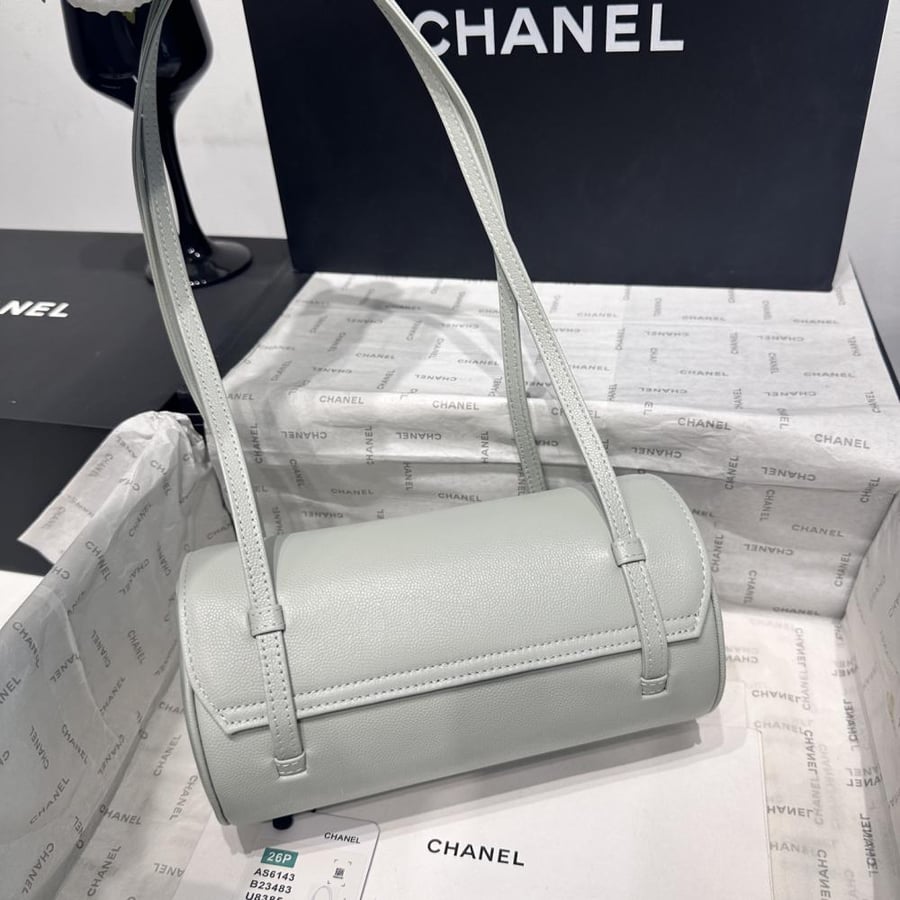 Chanel Grained Leather Cylindrical Bag
