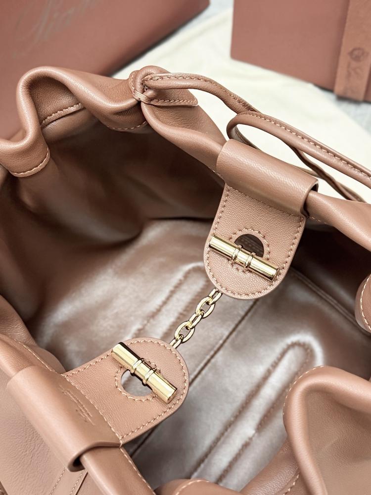 Loro Piana Bale Softy Drawstring Bucket Bag