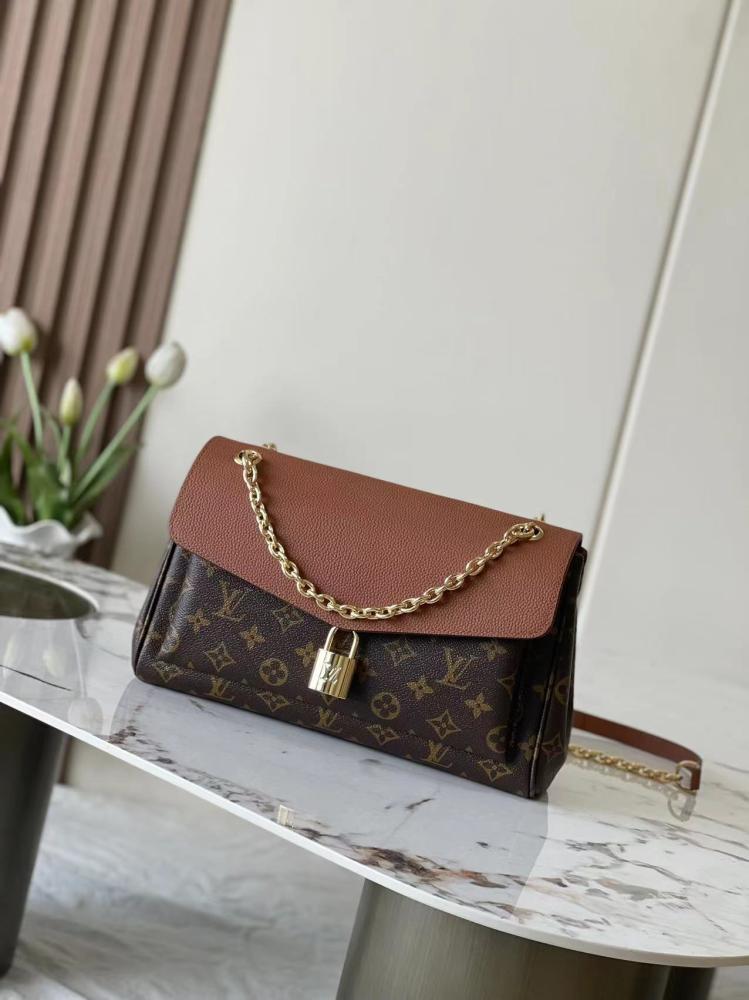 LV Monogram & Leather Mix Chain Bag