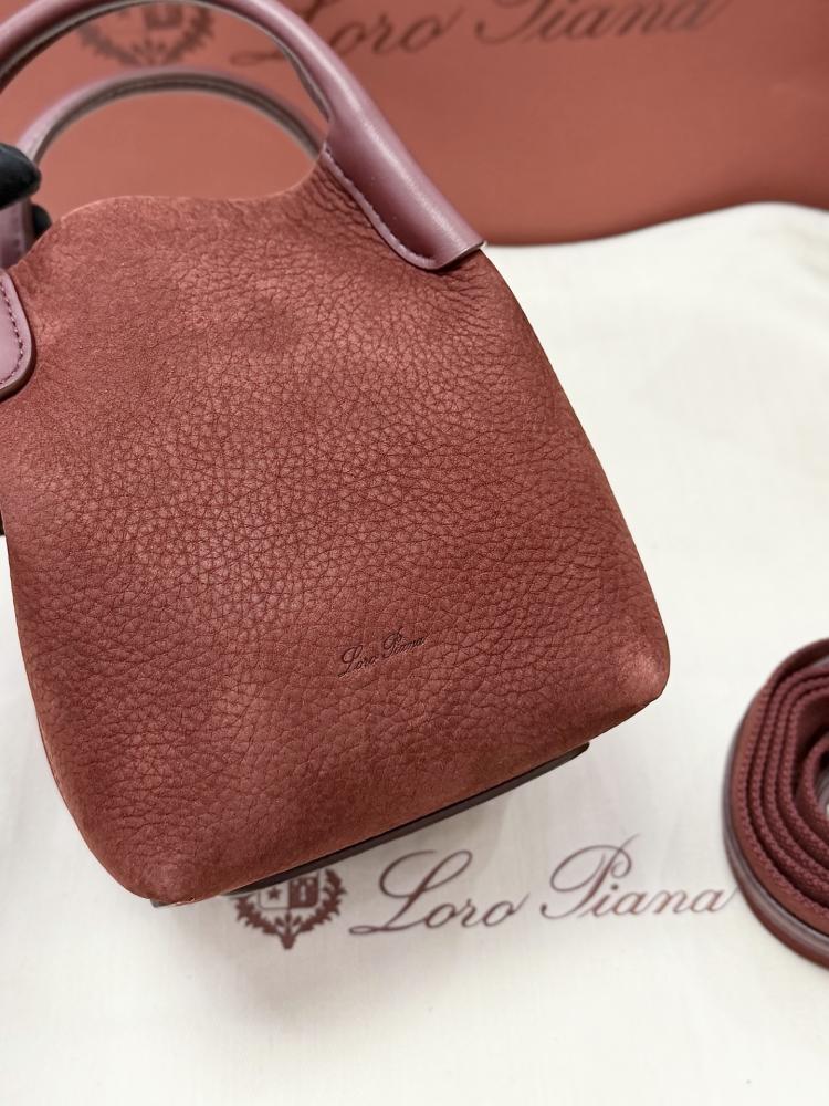 Loro Piana Micro Bale Bag in Textured Leather