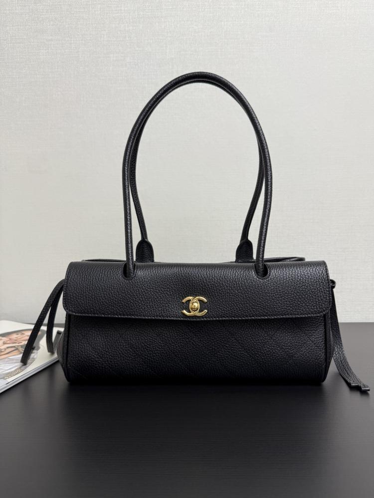 Chanel Quilted Grained Leather East-West Flap Bag