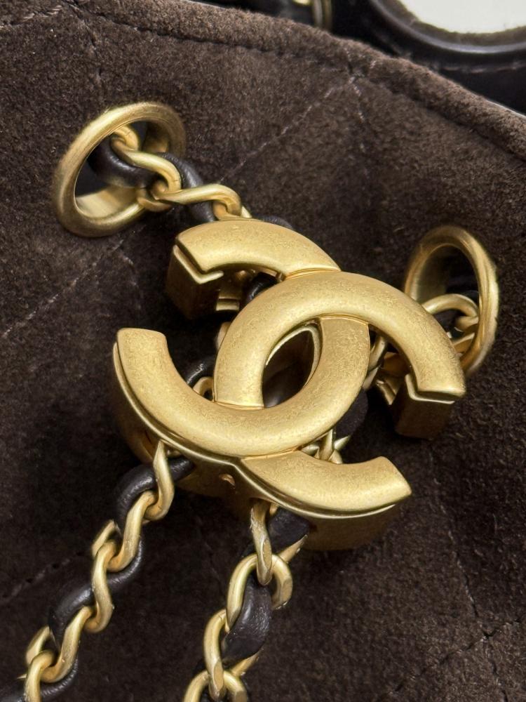 Chanel Quilted Drawstring Tote Bag