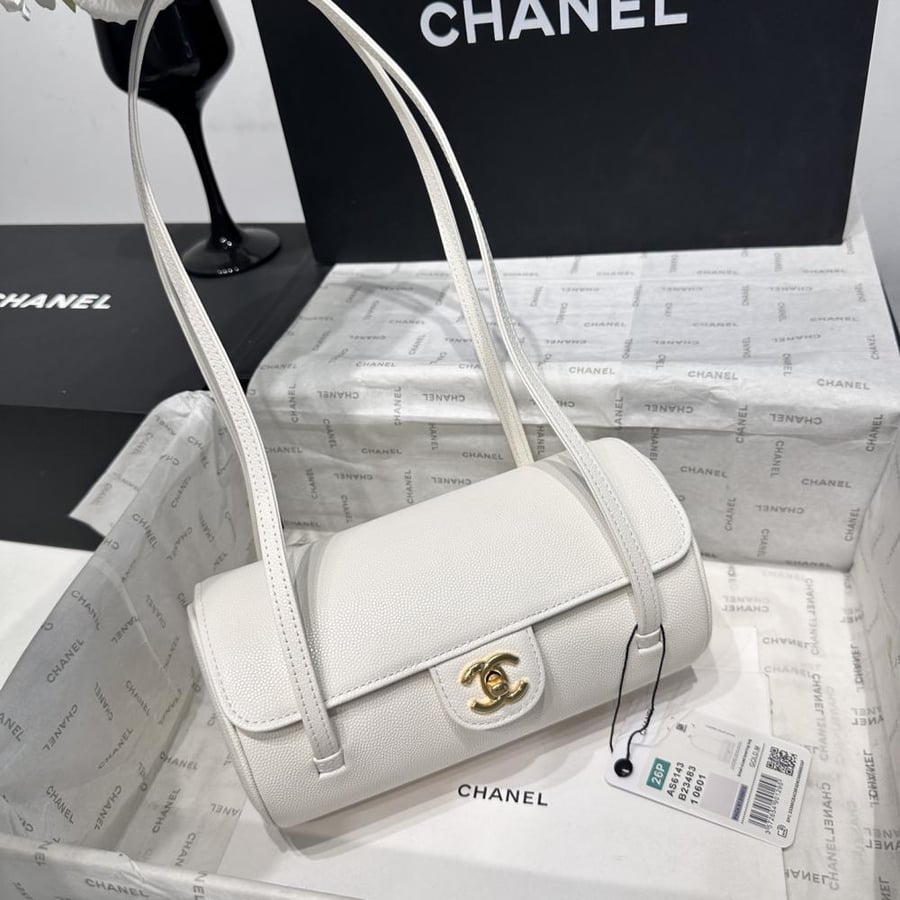 Chanel Grained Leather Cylindrical Bag