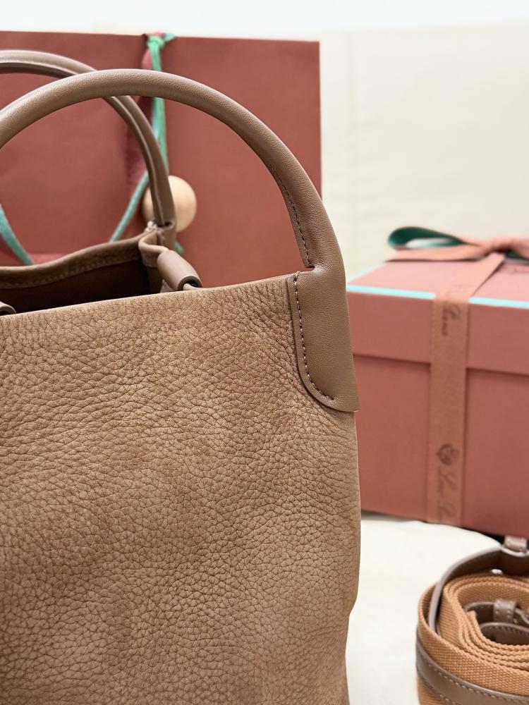 Loro Piana Small Bale Bag in Textured Leather