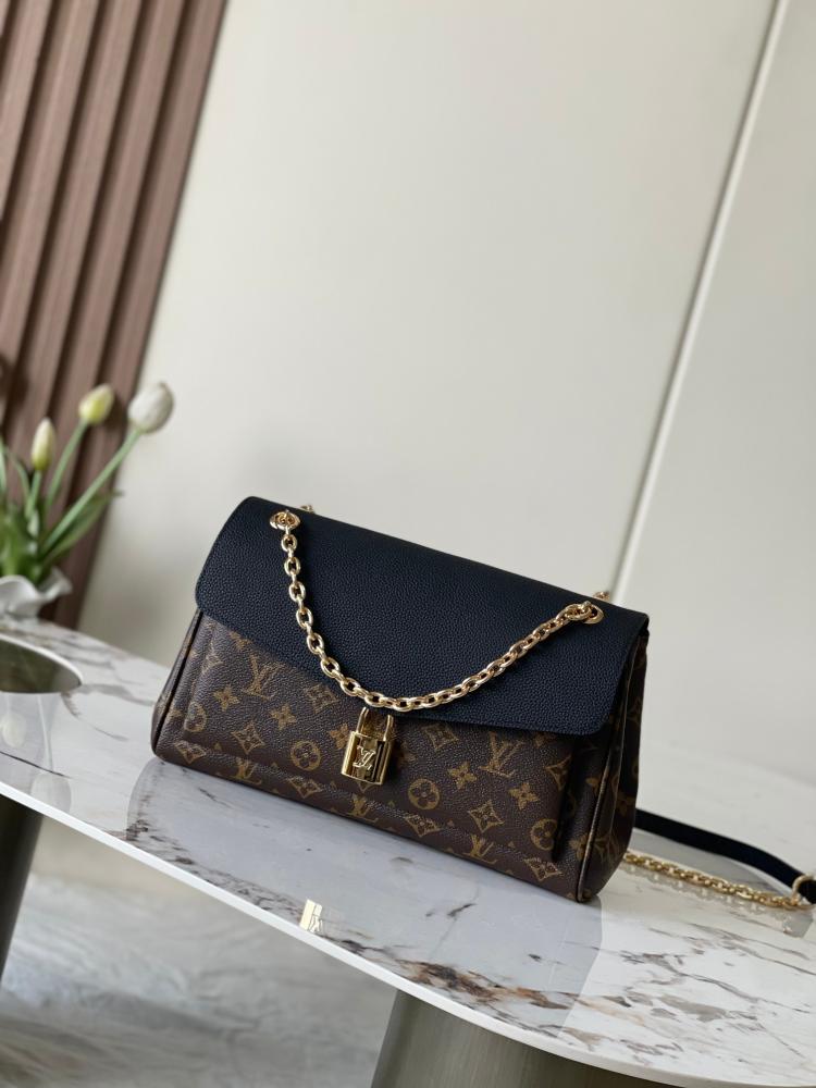 LV Monogram & Leather Mix Chain Bag