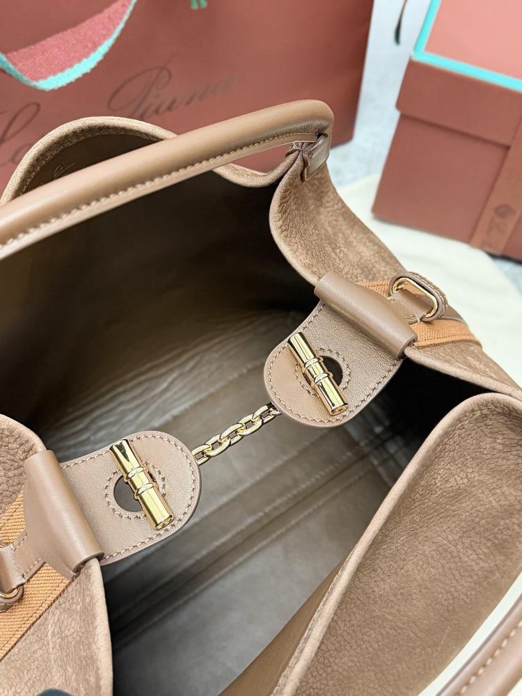Loro Piana Large Bale Bag in Textured Leather