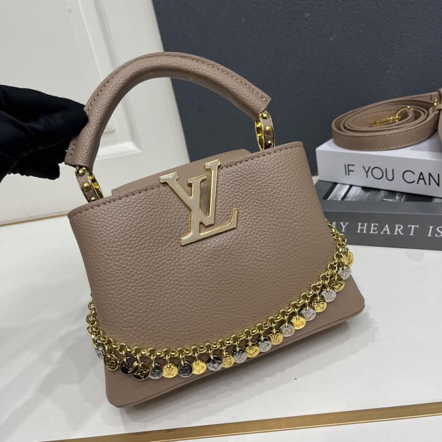 Louis Vuitton Capucines Mini Leather Bag with Charms Chain