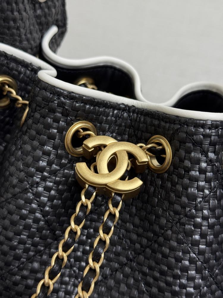 Chanel Quilted Drawstring Tote Bag