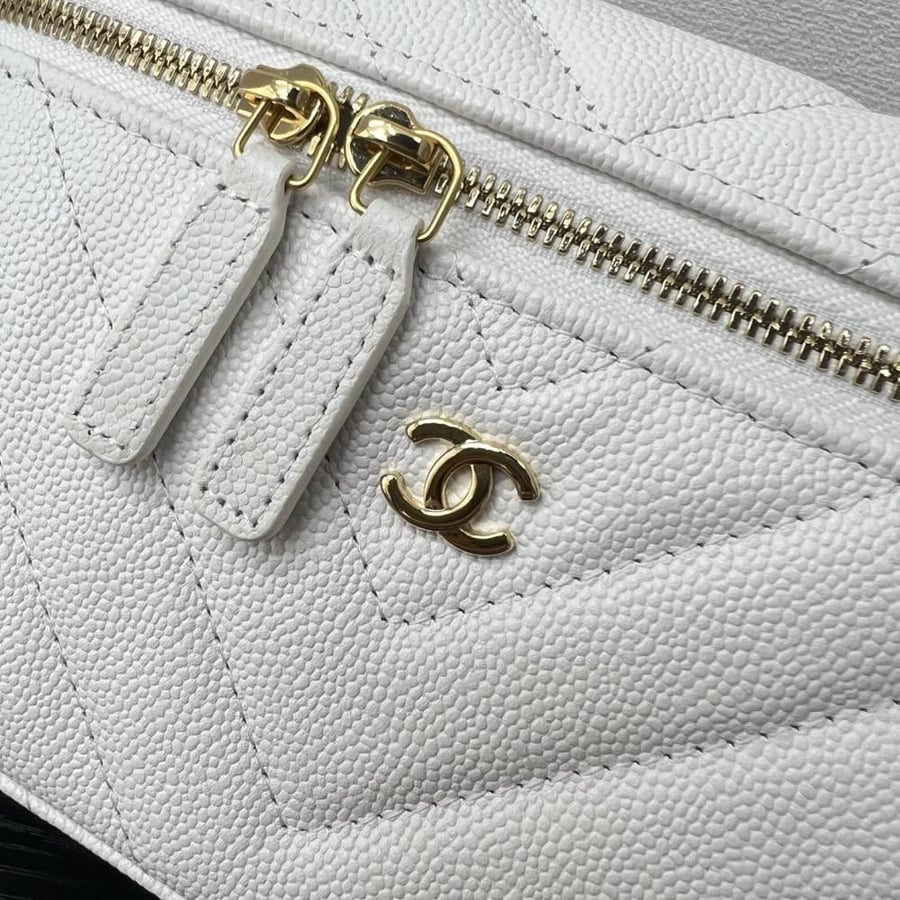 Chanel Quilted Grained Leather Vanity Case