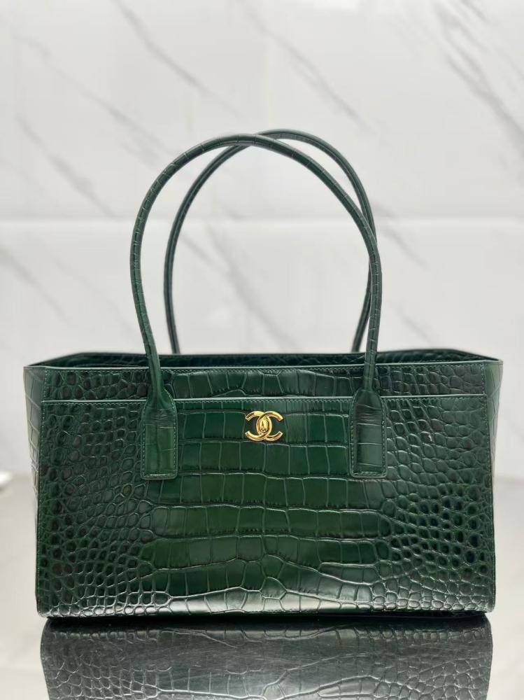Chanel Croc-Embossed Leather Tote Bag