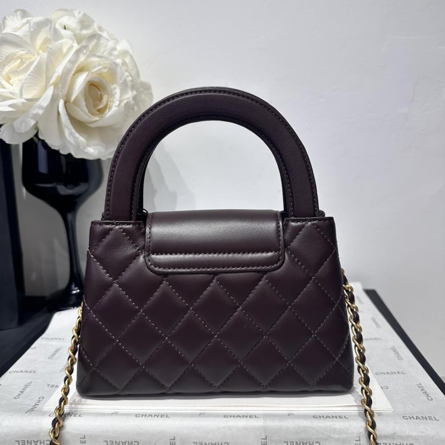 Chanel Mini Kelly Top Handle Quilted Patent Leather Bag