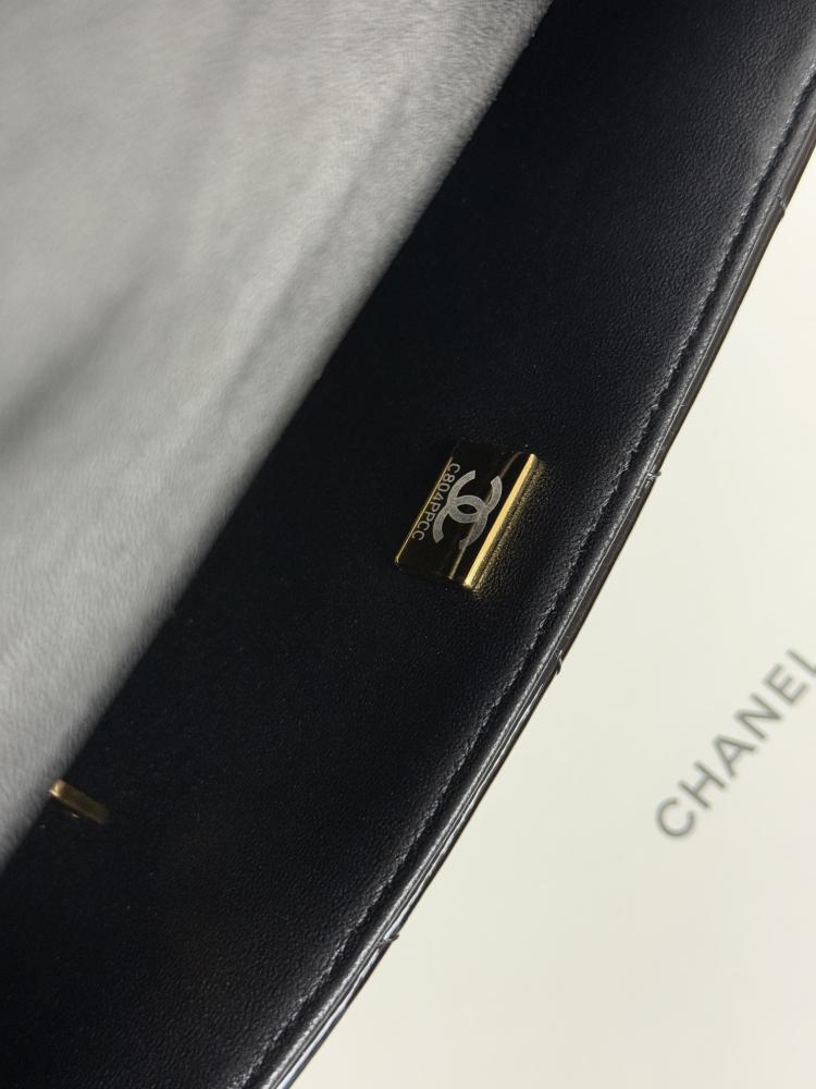 Chanel Mini Glossy Quilted Top Handle Flap Bag
