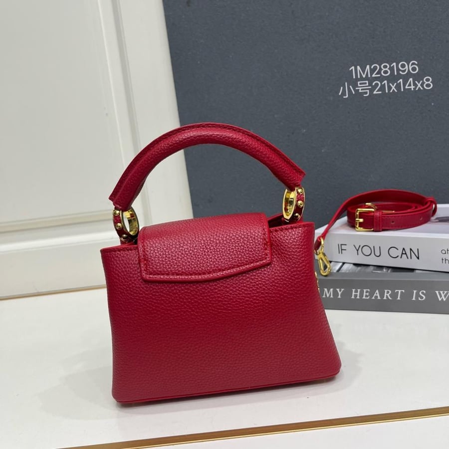Louis Vuitton Capucines Mini Leather Bag with Charms Chain