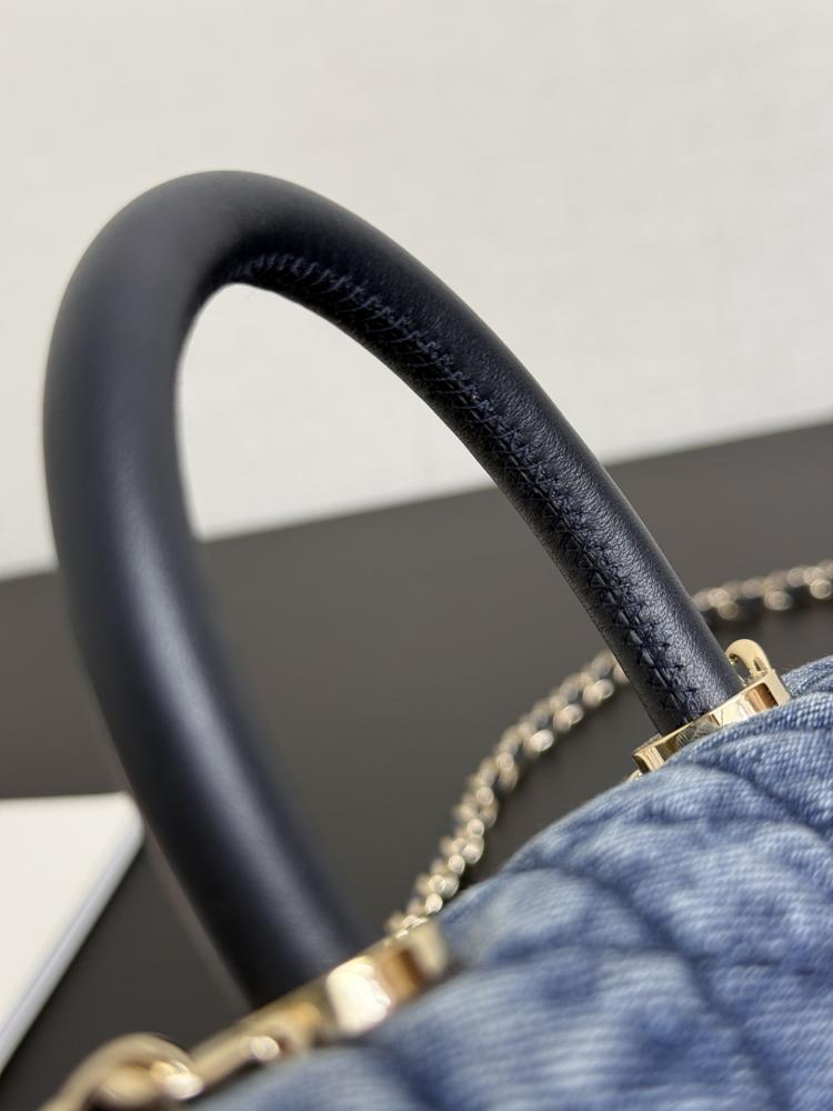 Chanel Mini Kelly Top Handle Quilted Denim Bag