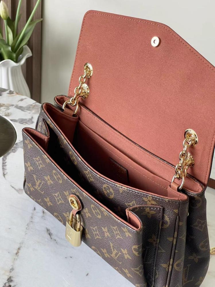 LV Monogram & Leather Mix Chain Bag