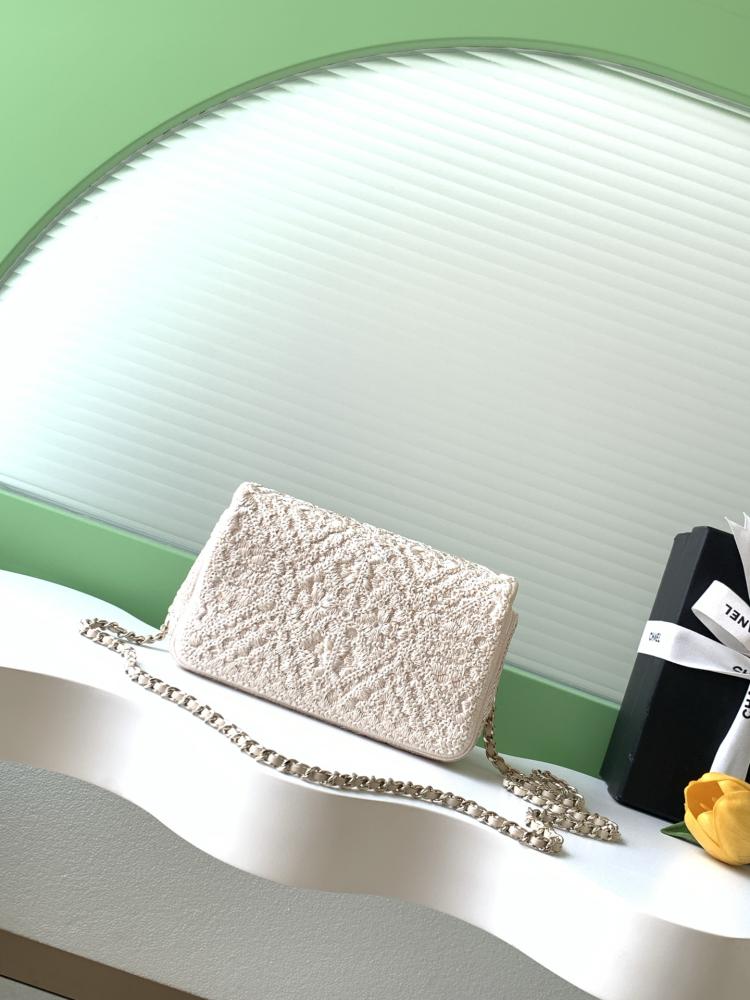 Chanel Embroidered Fabric Classic Flap Bag