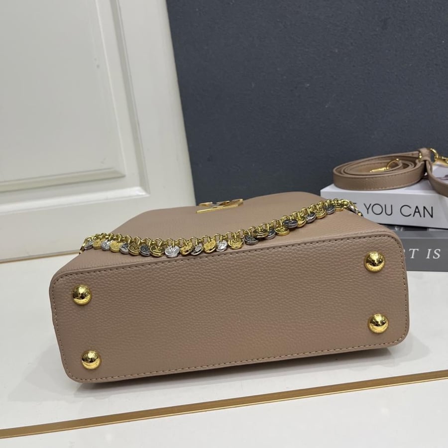 Louis Vuitton Capucines BB Leather Bag with Charms Chain