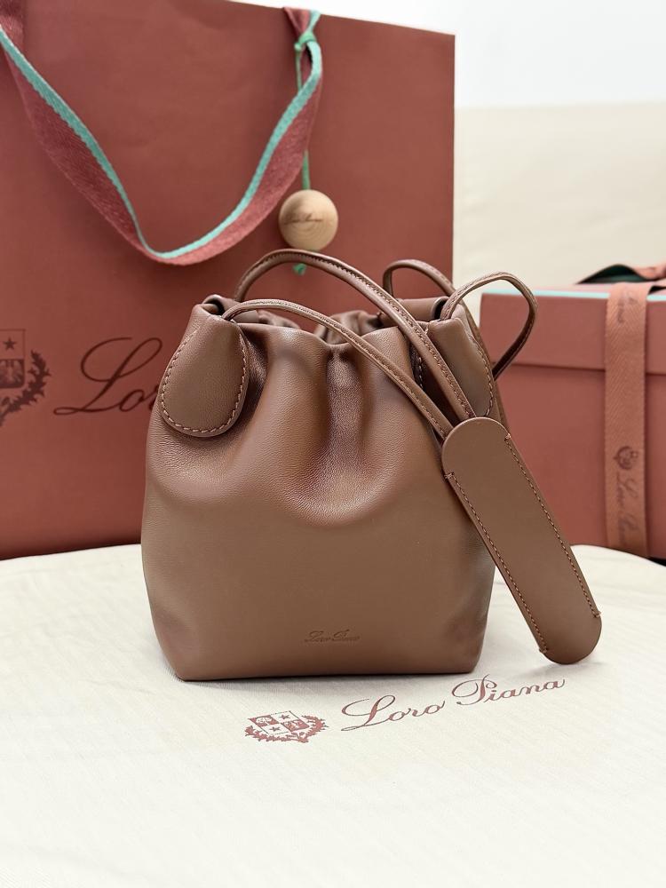 Loro Piana Bale Softy Drawstring Bucket Bag