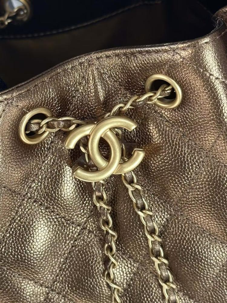 Chanel Quilted Drawstring Tote Bag