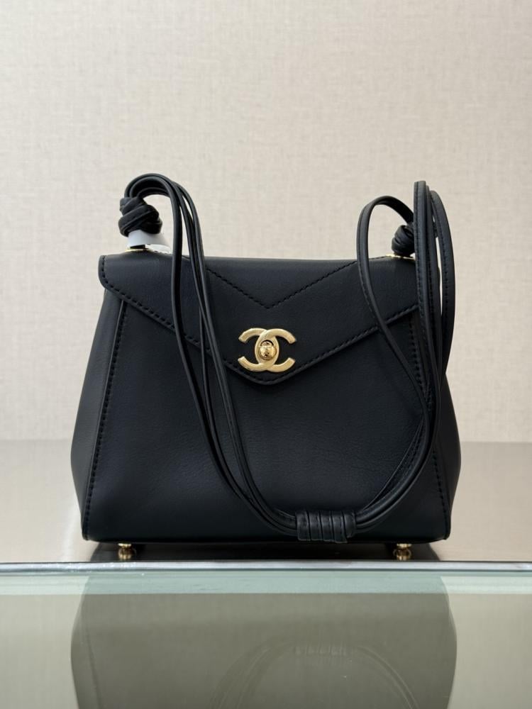 Chanel Smooth Leather Flap Bag with Knotted Straps