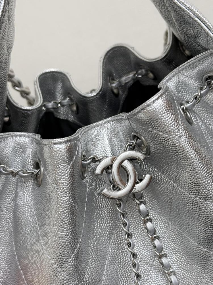 Chanel Quilted Drawstring Tote Bag