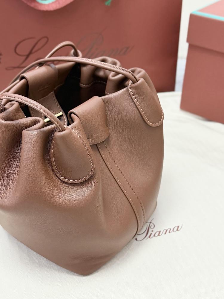 Loro Piana Bale Softy Drawstring Bucket Bag